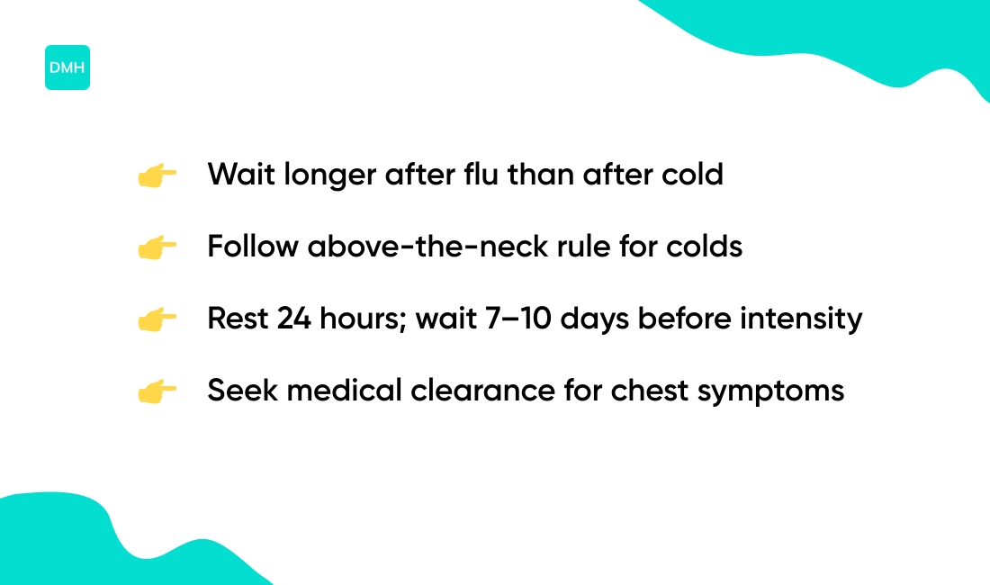 Cold vs flu exercise guidelines