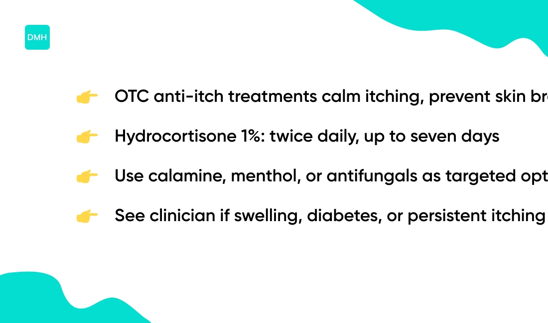 Apply over-the-counter anti-itch treatments
