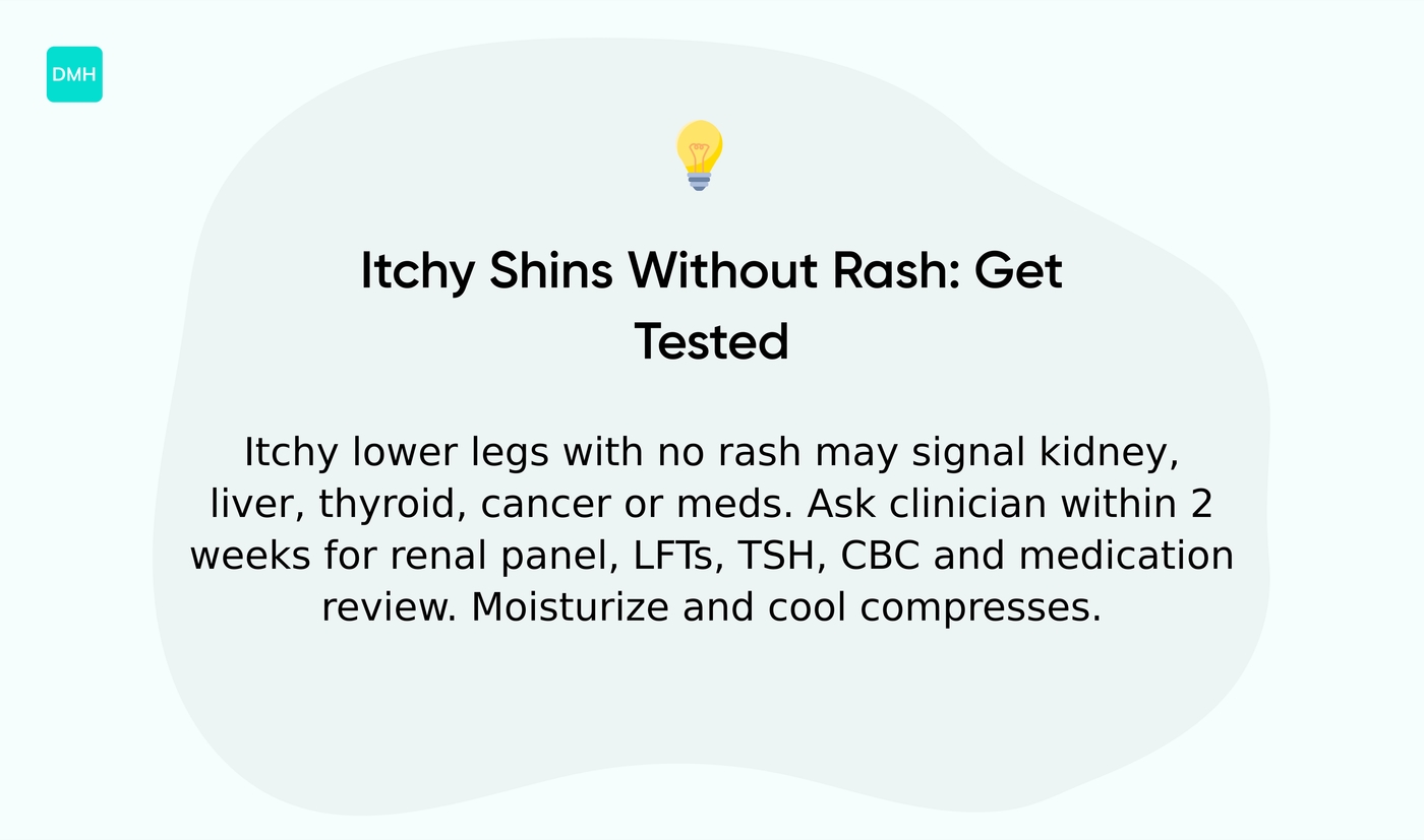 Itchy lower legs with no rash: internal causes