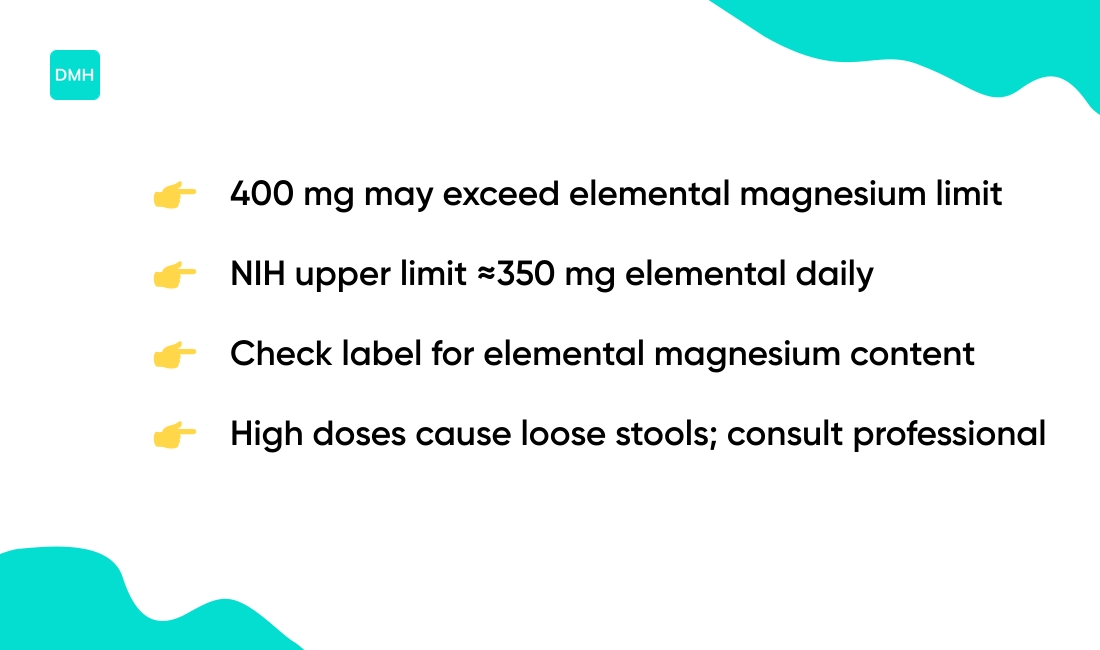Is 400 mg of magnesium glycinate too much