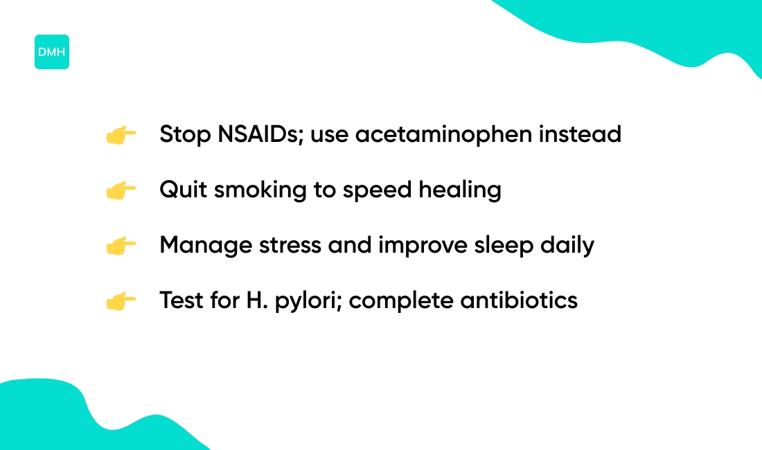 Lifestyle changes that speed up ulcer healing