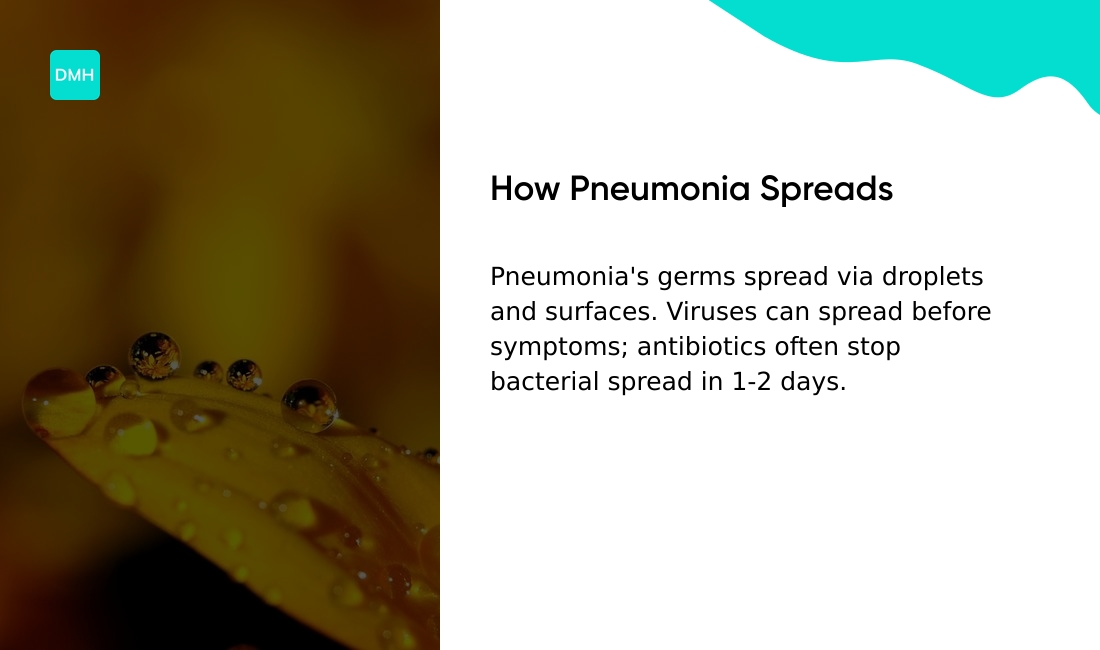 How does pneumonia spread from person to person?