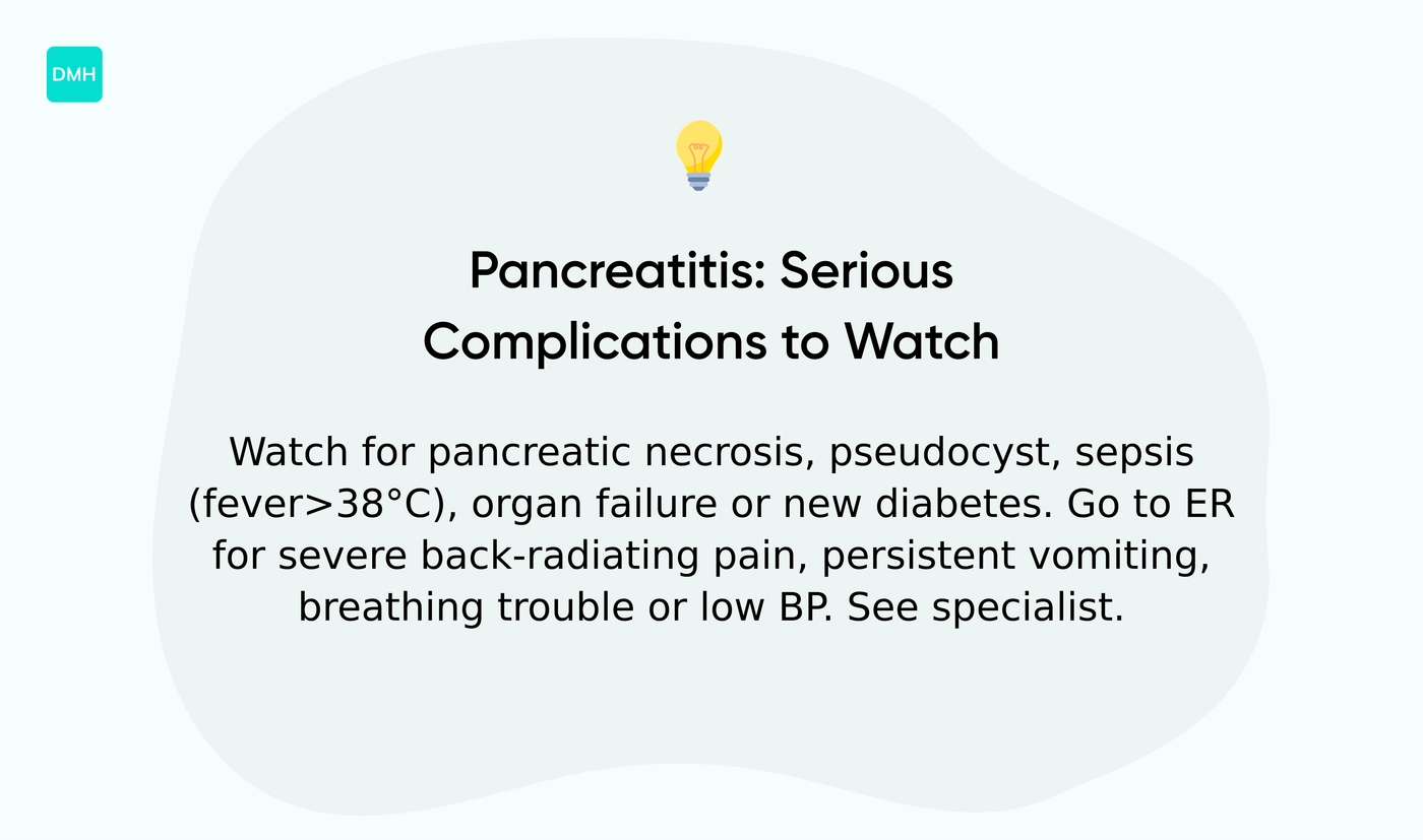 Complications of pancreatitis to watch for
