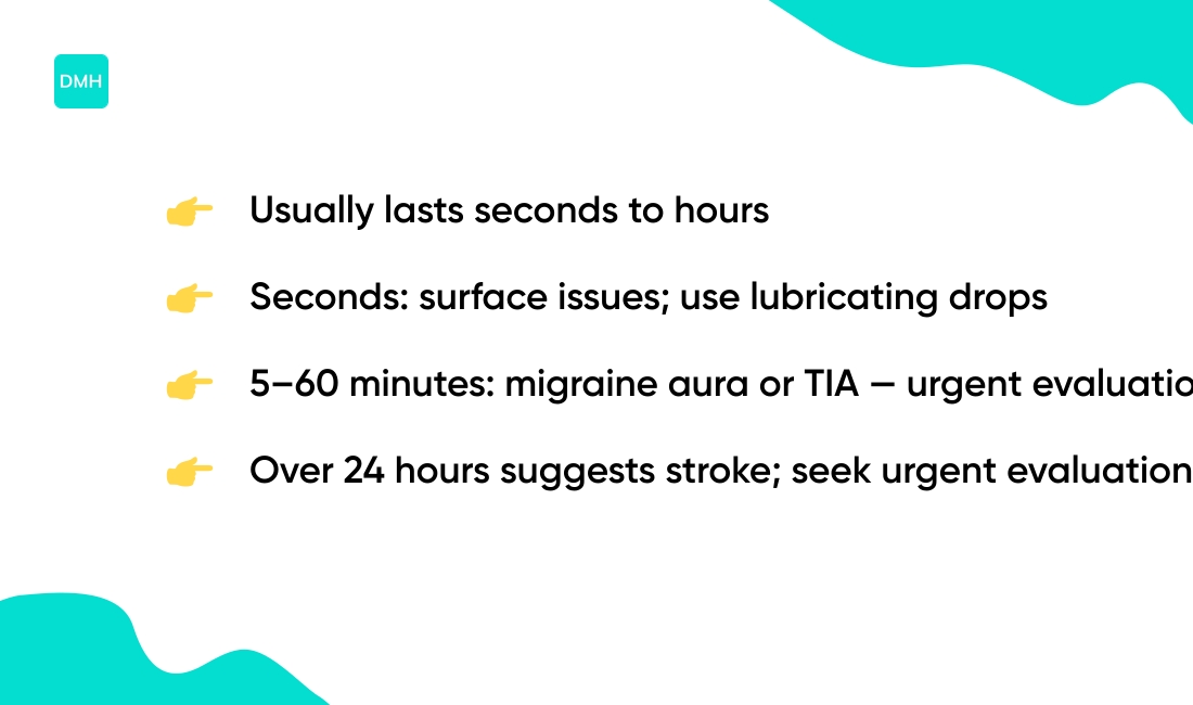 How long does transient diplopia usually last