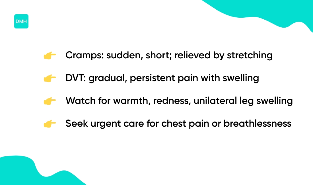 Muscle cramp vs blood clot: key differences