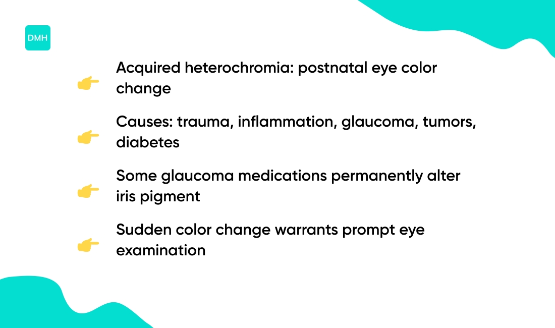 Acquired heterochromia from injury or disease