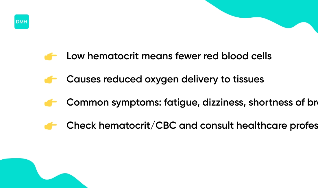 Symptoms of low hematocrit