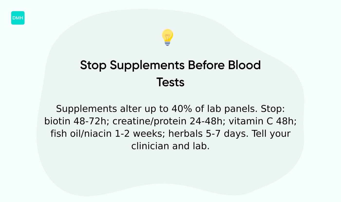 How long to stop supplements before blood test