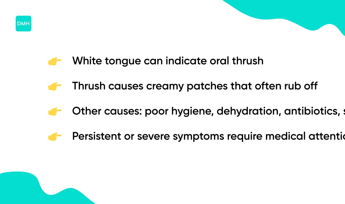 Is a white tongue a sign of oral thrush?