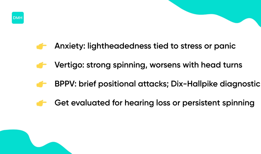 Anxiety dizziness vs vertigo