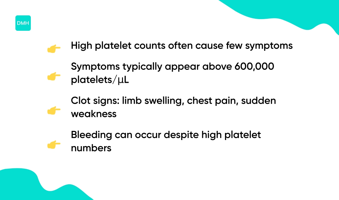 Thrombocytosis symptoms