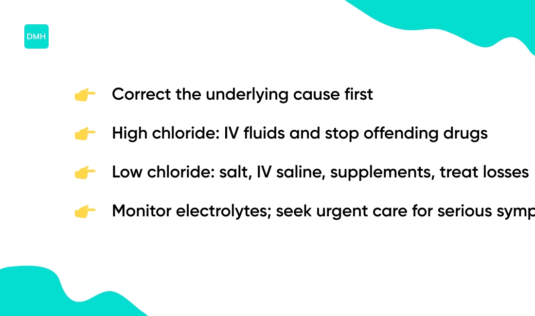 How abnormal chloride levels are treated