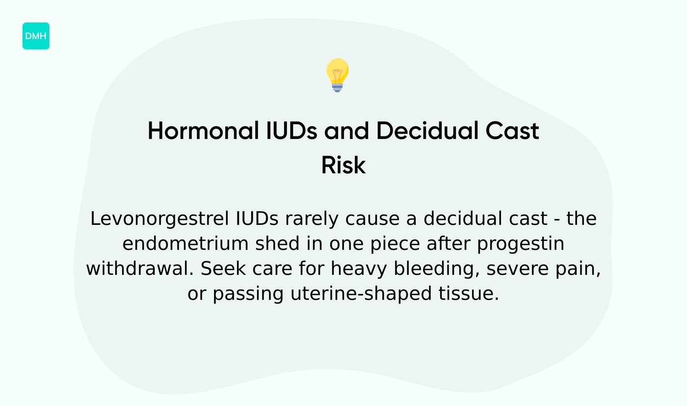 Can an IUD lead to a decidual cast
