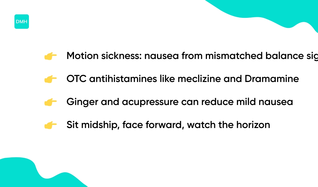 Motion sickness and sea sickness prevention