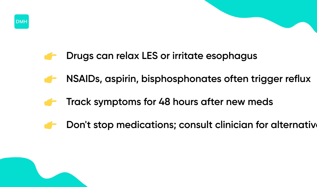 Which medications can trigger acid reflux