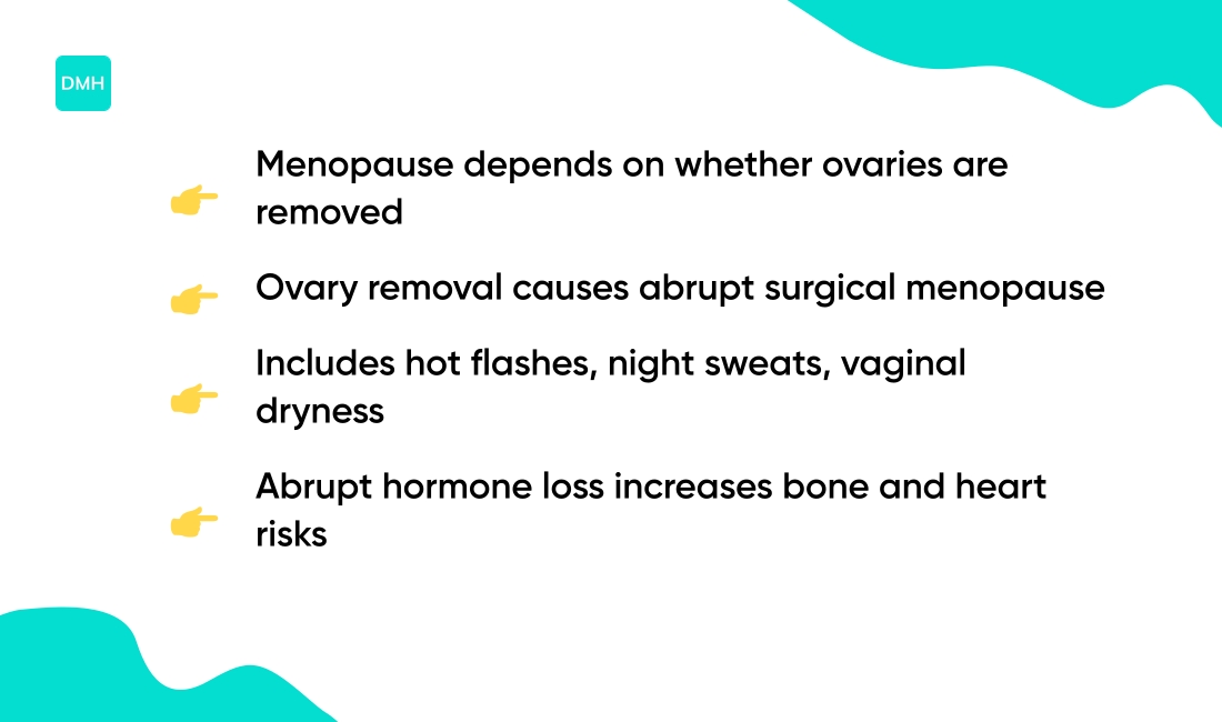 Hormone changes and menopause after hysterectomy