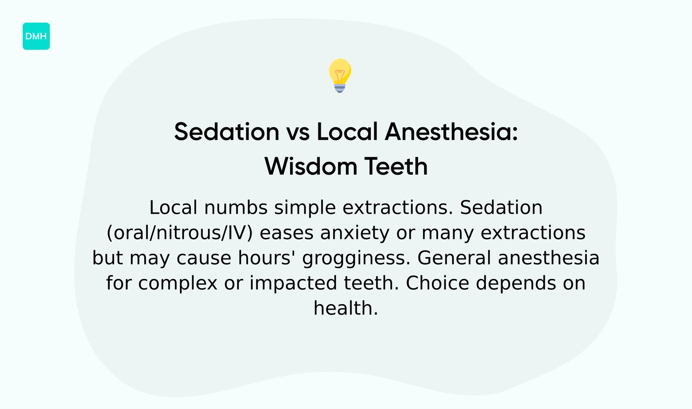 Is sedation or local anesthesia better for wisdom teeth removal