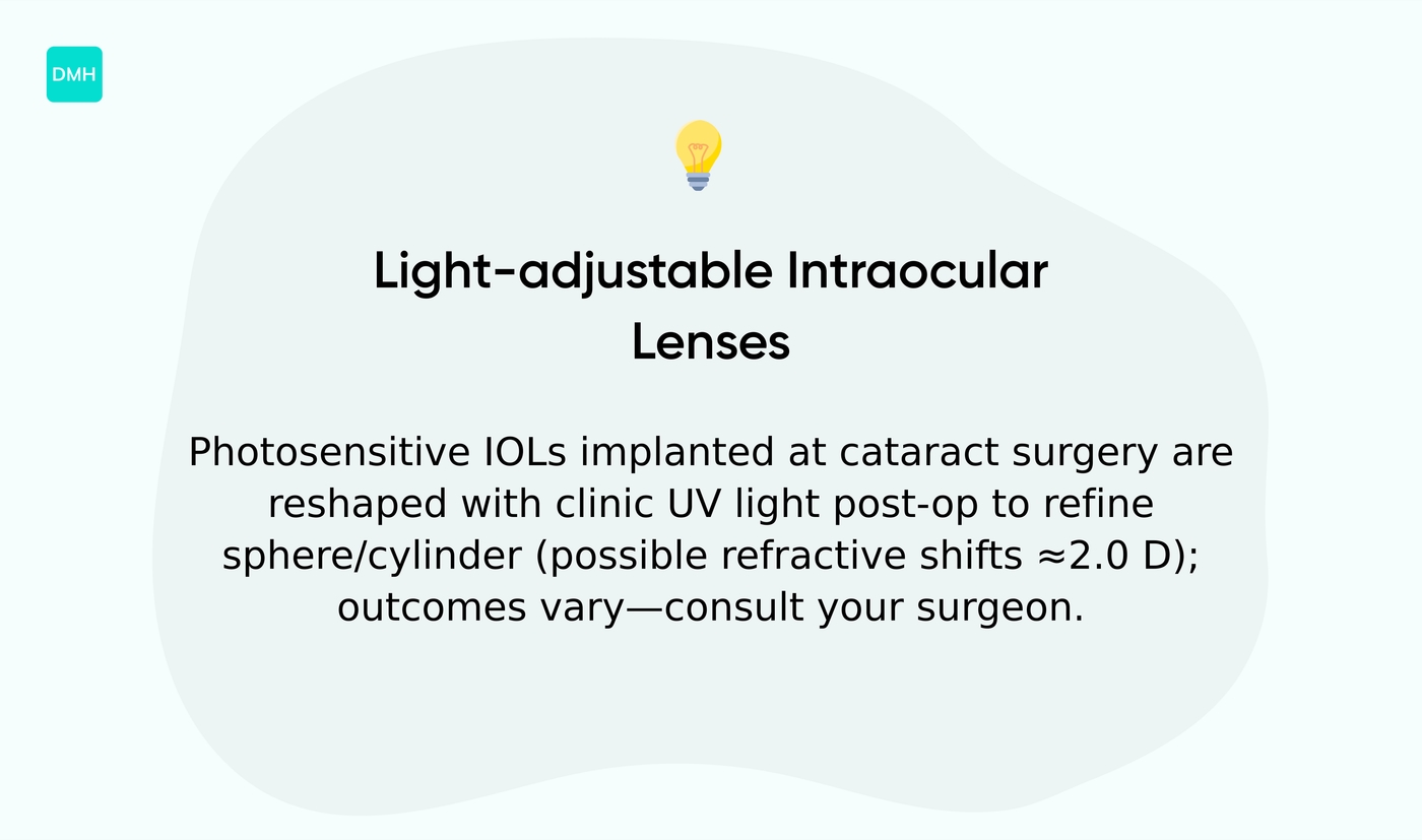 Light-adjustable and advanced IOL technology