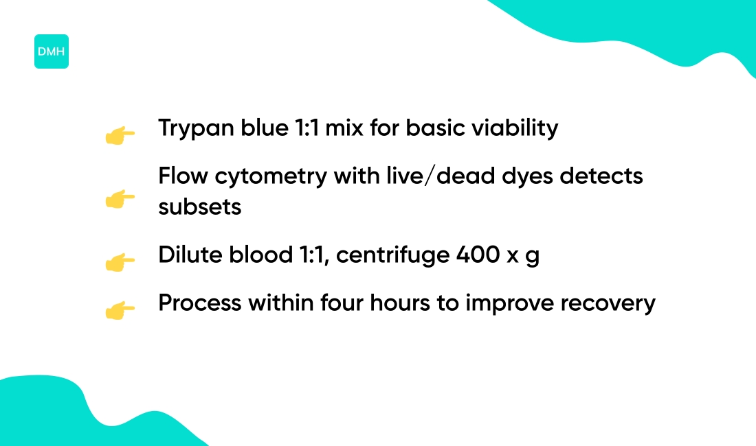 Assessing PBMC viability and yield after isolation