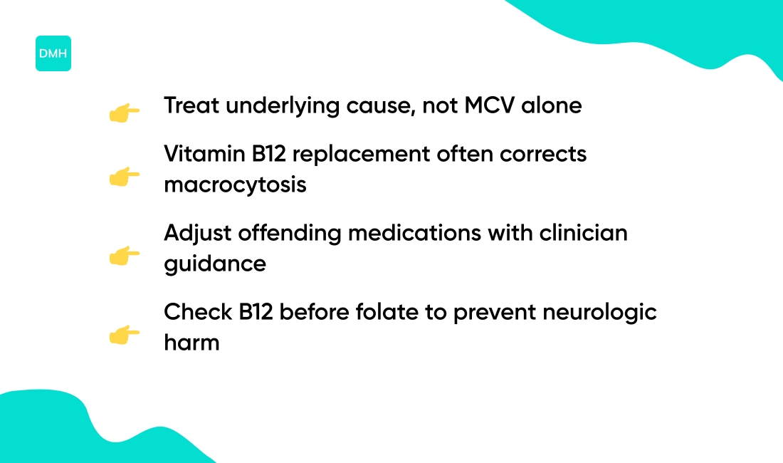 How is macrocytosis treated